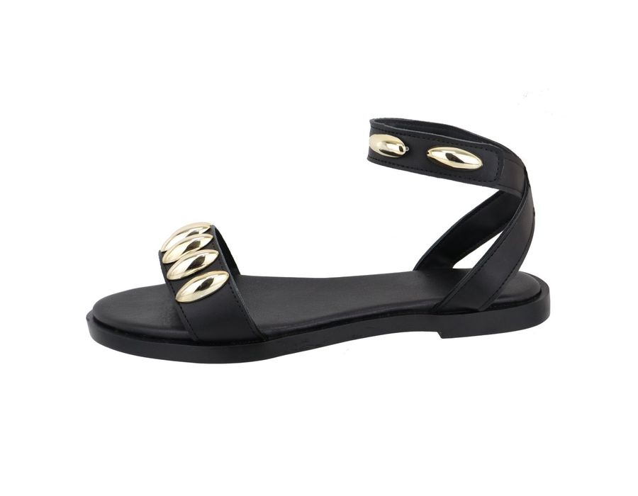 Flat Rasteira Nina Preta | KUENTO SHOES