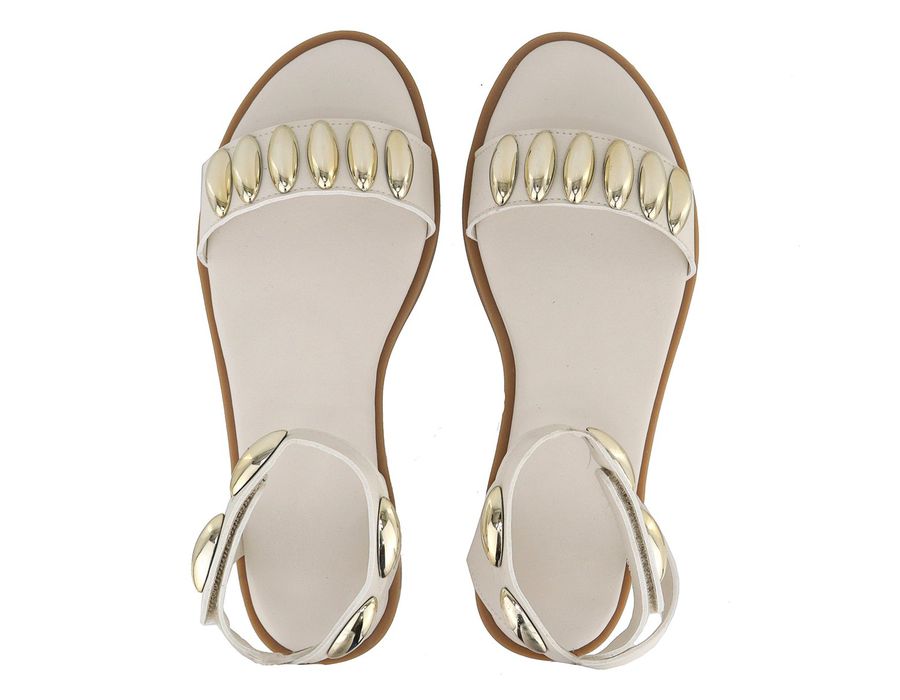 Flat Rasteira Nina Off White | KUENTO SHOES