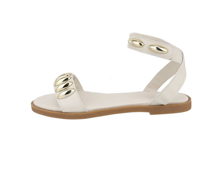 Flat Rasteira Nina Off White | KUENTO SHOES