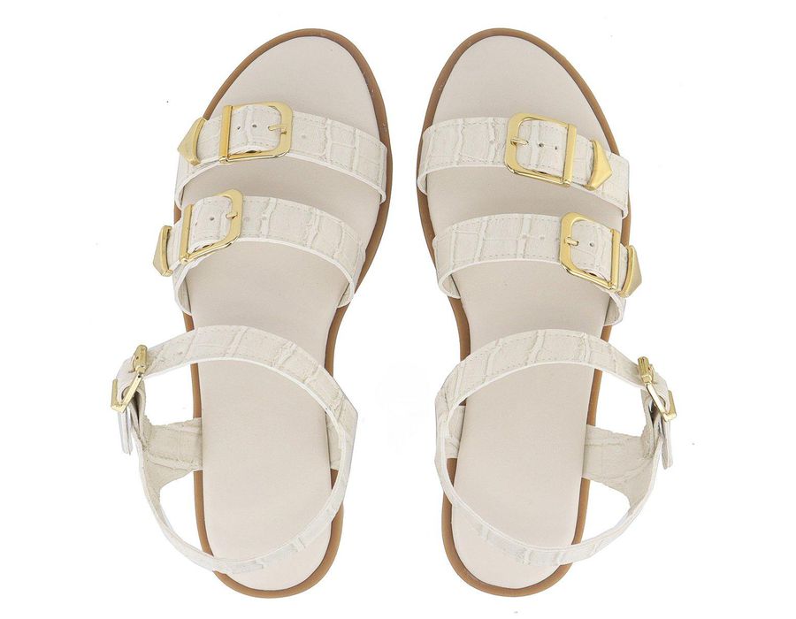 Flat Rasteira Ju Off White | KUENTO SHOES