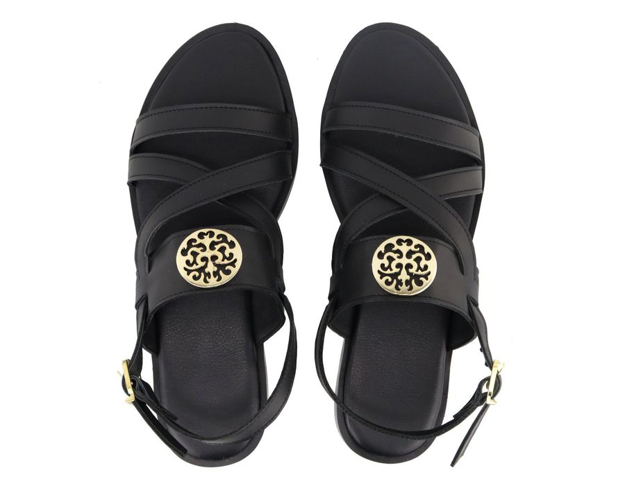 Flat Rasteira Lele Preta | KUENTO SHOES