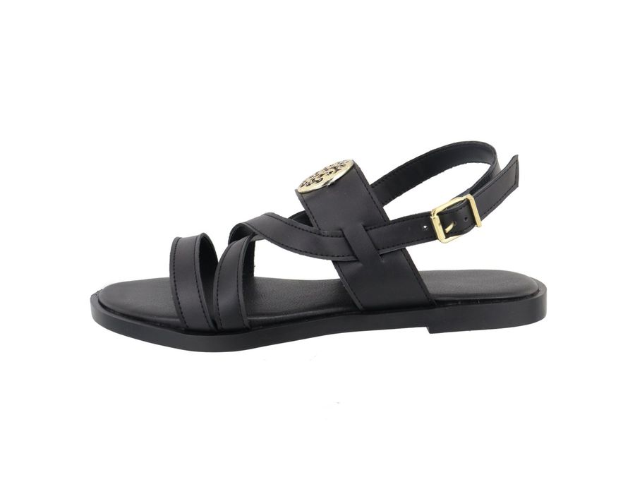 Flat Rasteira Lele Preta | KUENTO SHOES